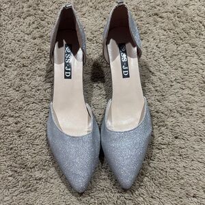 SHEIN Silver Glitter Heels